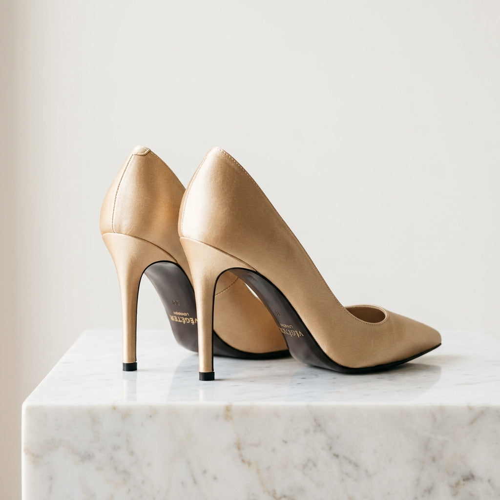Champagne Satin Pumps